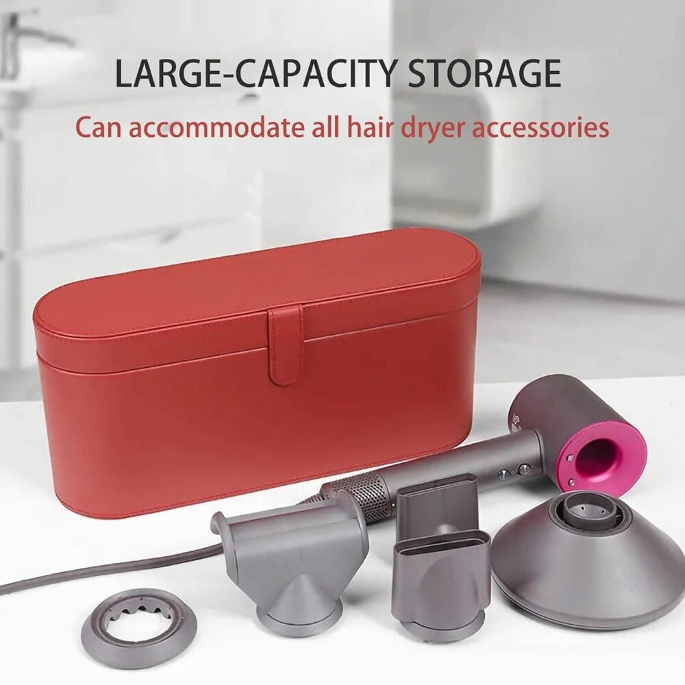 NEW Authentic Dyson Supersonic Hair Dryer Storage Case Red Leather Box CASE ONLY - Picture 3 of 16
